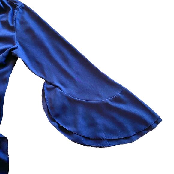 Soft Surroundings Blue V-Neck Split Ruffle Sleeve Tunic XS - Picture 4 of 9